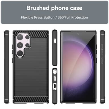 Samsung Galaxy S24 Ultra Karbonfiber Teksturdeksel - Svart