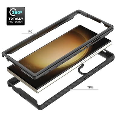 Til Samsung Galaxy S24 Ultra PC+TPU-deksel med støtsikker telefonveske