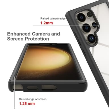 Til Samsung Galaxy S24 Ultra PC+TPU-deksel med støtsikker telefonveske