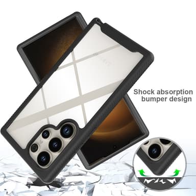 Til Samsung Galaxy S24 Ultra PC+TPU-deksel med støtsikker telefonveske