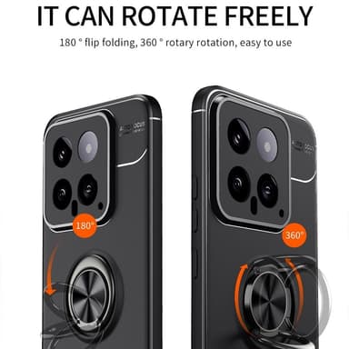 Til Xiaomi 14 TPU Deksel Med Fingerring - Svart