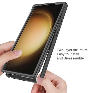 Til Samsung Galaxy S24 Ultra PC+TPU-deksel med støtsikker telefonveske