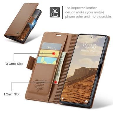 CASEME Lommebok-deksel Xiaomi 14 - Brun