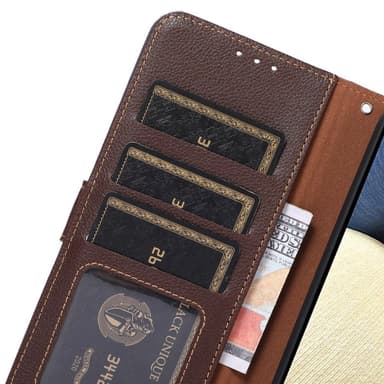 KHAZNEH Lommebok-deksel til Xiaomi 14 - brun/blå