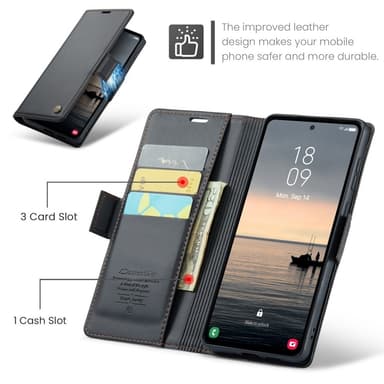 CASEME Lommebok-deksel Samsung Galaxy S23 FE - Svart