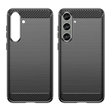 Samsung Galaxy S24+ Karbonfiber Teksturdeksel - Svart