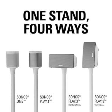 SANUS Gulvstativ for Sonos One SL Play:1 Play:3 Par Hvit