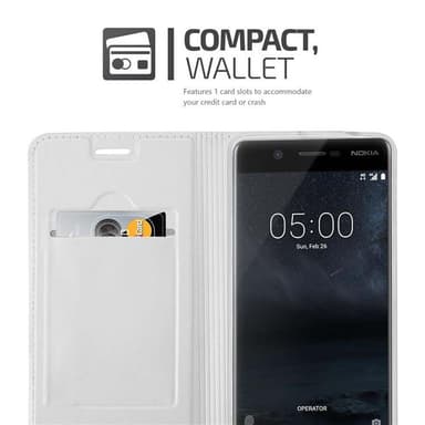 Nokia 5 2017 lommebokdeksel etui (sølv)