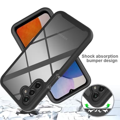 Til Samsung Galaxy A15 PC+TPU-deksel med støtsikker telefonveske
