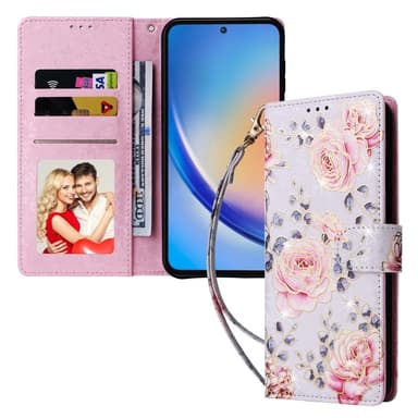 Til Samsung Galaxy A35 Lommebok-deksel Blomster