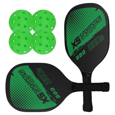 Pickle Ball racketsett Padlesett 2 racketer 4 sylteballer