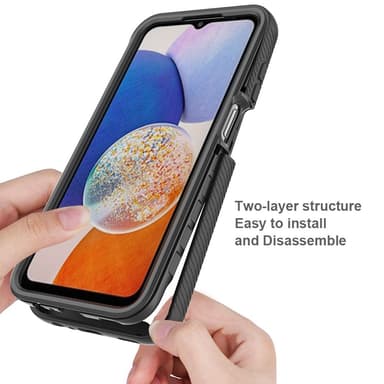 Til Samsung Galaxy A15 PC+TPU-deksel med støtsikker telefonveske