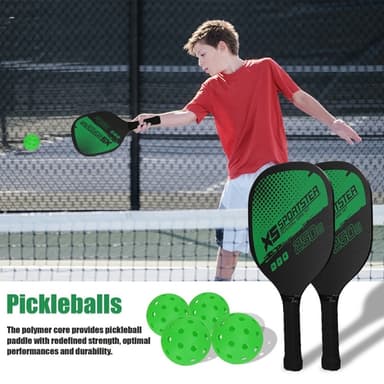 Pickle Ball racketsett Padlesett 2 racketer 4 sylteballer