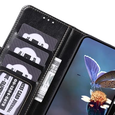 ABEEL Til Samsung Galaxy A55 Skinn Magnetisk Veske Crazy Horse Texture