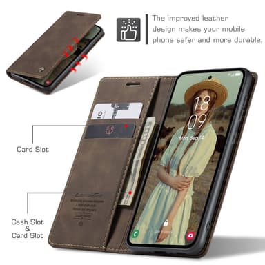 CASEME Lommebok-deksel Samsung Galaxy A35 5G - Kaffe