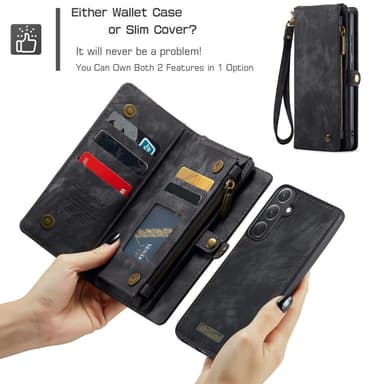 Til Samsung Galaxy A35 5G Caseme Retro Lommebok-deksel - Svart