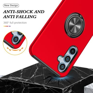 Samsung Galaxy A35 Hybrid Deksel Med Fingerring - Rød