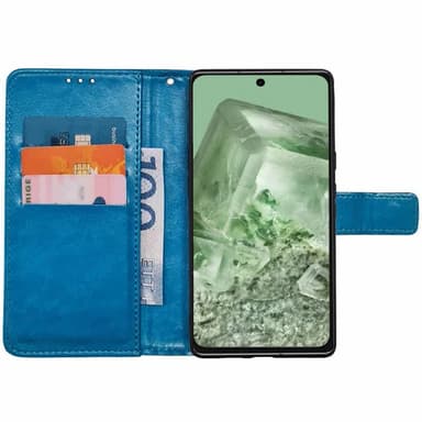 Lommebokdeksel 3-kort Google Pixel 8a - Lyseblå