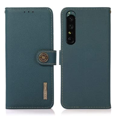 Mobil lommebok 3-korts lær RFID Sony Xperia 1 VI - Grønn