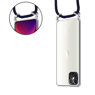 iPhone 12 / 12 PRO Deksel med Halskjede (blå)