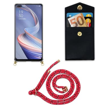 Oppo A92s deksel med Halskjede (rosa)