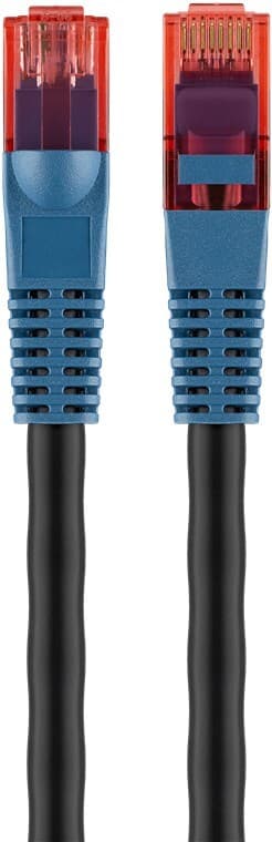 Goobay CAT 6 patchkabel for utendørs ruting, U/UTP, svart