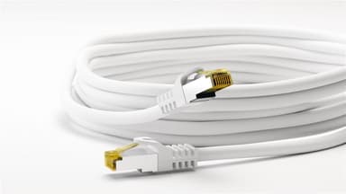 Goobay RJ45 patchkabel CAT 6A S/FTP (PiMF), 500 MHz, med CAT 7 råkabel, hvit