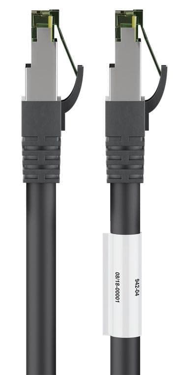 Goobay RJ45 (CAT 6A, 500 MHz) patchledning med CAT 8.1 S/FTP råkabel, svart