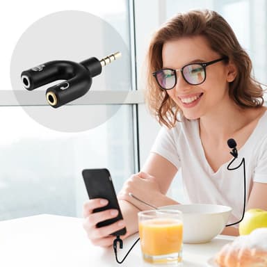 3.5 mm splitter för ljud och mic - svart