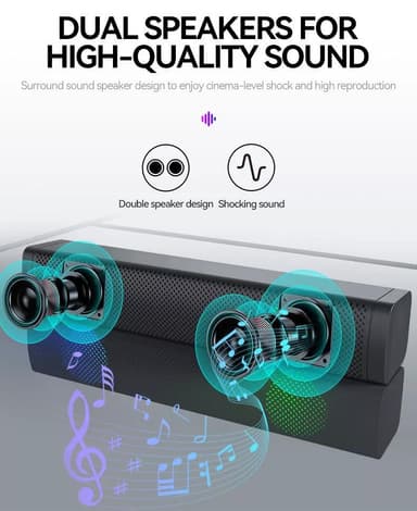 Soundbar med doble høyttalere og LED RGB Black