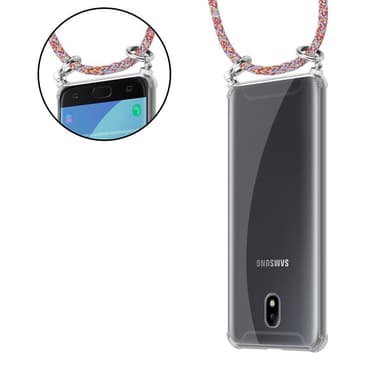 Samsung Galaxy J7 2018 Deksel med Halskjede (rød)