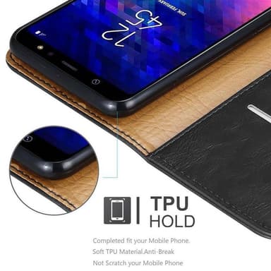 Samsung Galaxy A6 PLUS 2018 lommebokdeksel etui (svart)