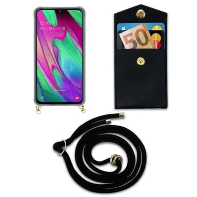Samsung Galaxy A40 Deksel med Halskjede (svart)
