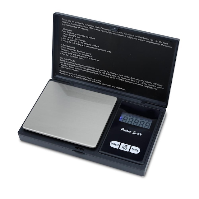 Precision-vekt 500 g digital lommevekt (svart)