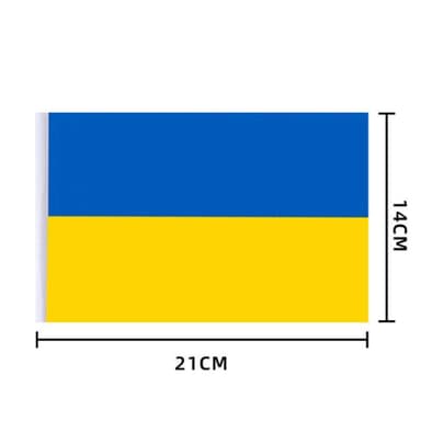 Håndholdt ukrainsk flagg 14 × 21 cm polyester Blå / Gul
