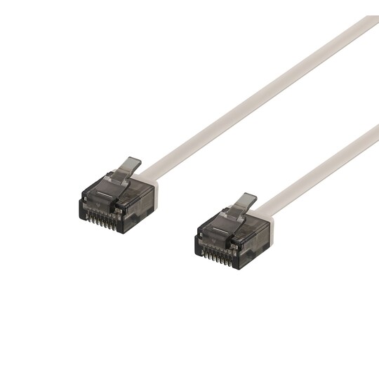 U/UTP Cat6a patch cable, flat, 5m, 1mm thick, grey