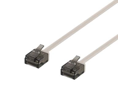 U/UTP Cat6a patch cable, flat, 5m, 1mm thick, grey