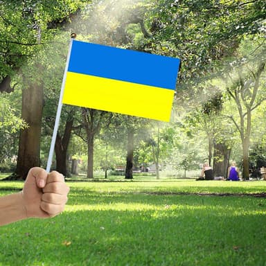 Håndholdt ukrainsk flagg 14 × 21 cm polyester Blå / Gul
