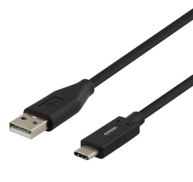 deltaco USB 2.0 cable, type A M, type C M, 0.5m, black