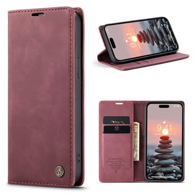 CASEME Lommebok-deksel iPhone 15 Pro Max - Rød