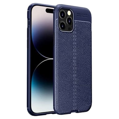 Lærmønstret TPU deksel Apple iPhone 15 Pro Max - Blå