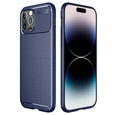 Carbon silikon deksel Apple iPhone 15 Pro Max - Blå