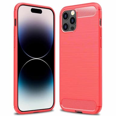 Børstet silikon deksel Apple iPhone 15 Pro - Rød