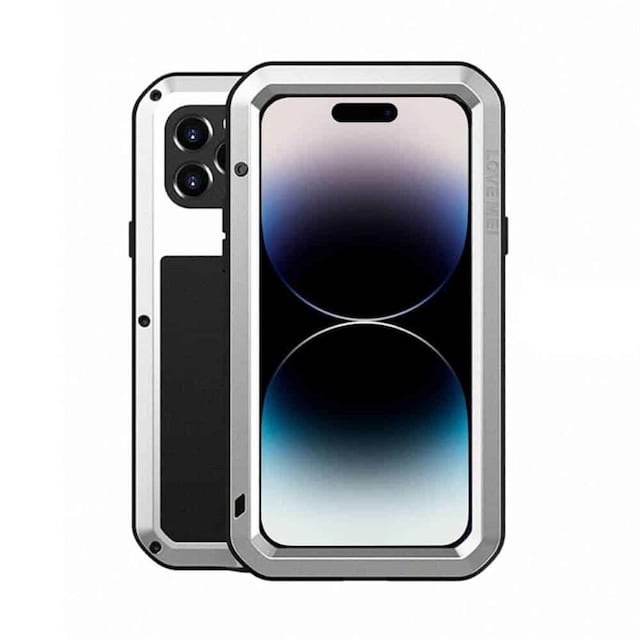 LOVE MEI Powerful deklsel Apple iPhone 15 Pro Max - Sølv