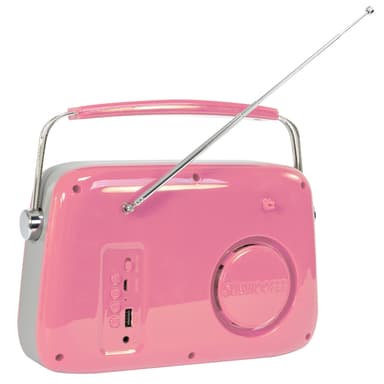 Madison retro radio med Bluetooth og FM (rosa)