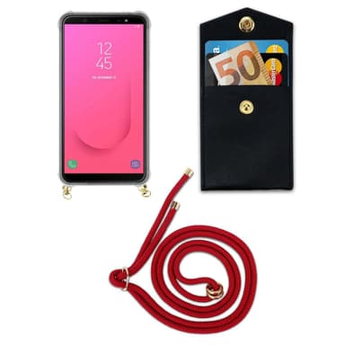 Samsung Galaxy J8 2018 Deksel med Halskjede (rød)