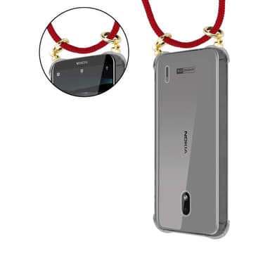 Nokia 2.2 Deksel med Halskjede (rød)