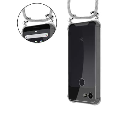 Google PIXEL 3A XL Deksel med Halskjede (grå)