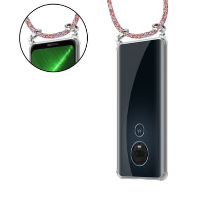 Motorola MOTO G7 / G7 PLUS Deksel med Halskjede (rød)