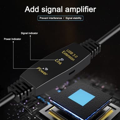 NÖRDIC Active 20m USB3.1 skjøtekabel 5Gbps USB A hann til hunn for Xbox, PS5, Oculus, skriver, skanner, Playstation, VR USB-forlengelseskabel
